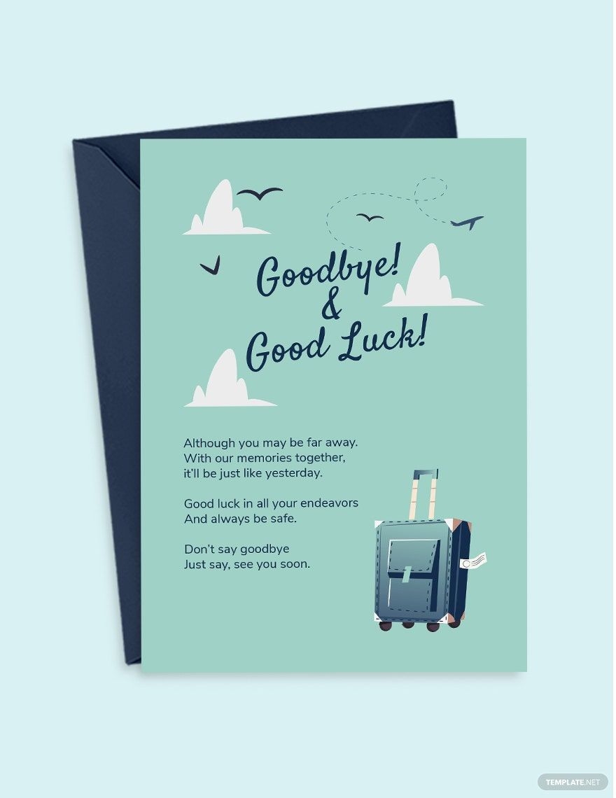 Professional Farewell Card Template In Publisher PSD Pages Word 