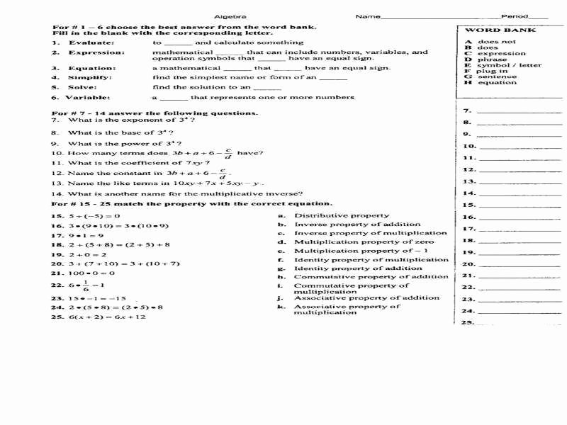 Properties Of Real Numbers Worksheet Best Of Properties Real Numbers 