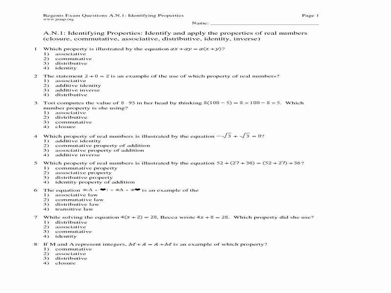 Properties Of Real Numbers Worksheet Elegant Properties Real Numbers