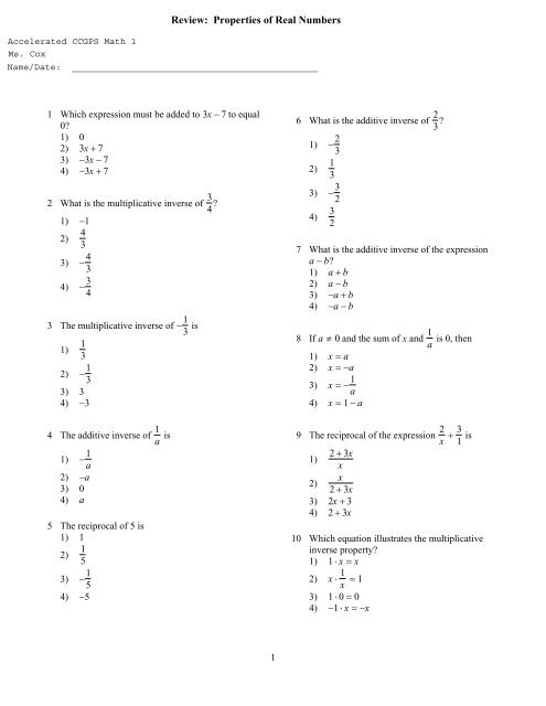 real numbers worksheet with answers pdf