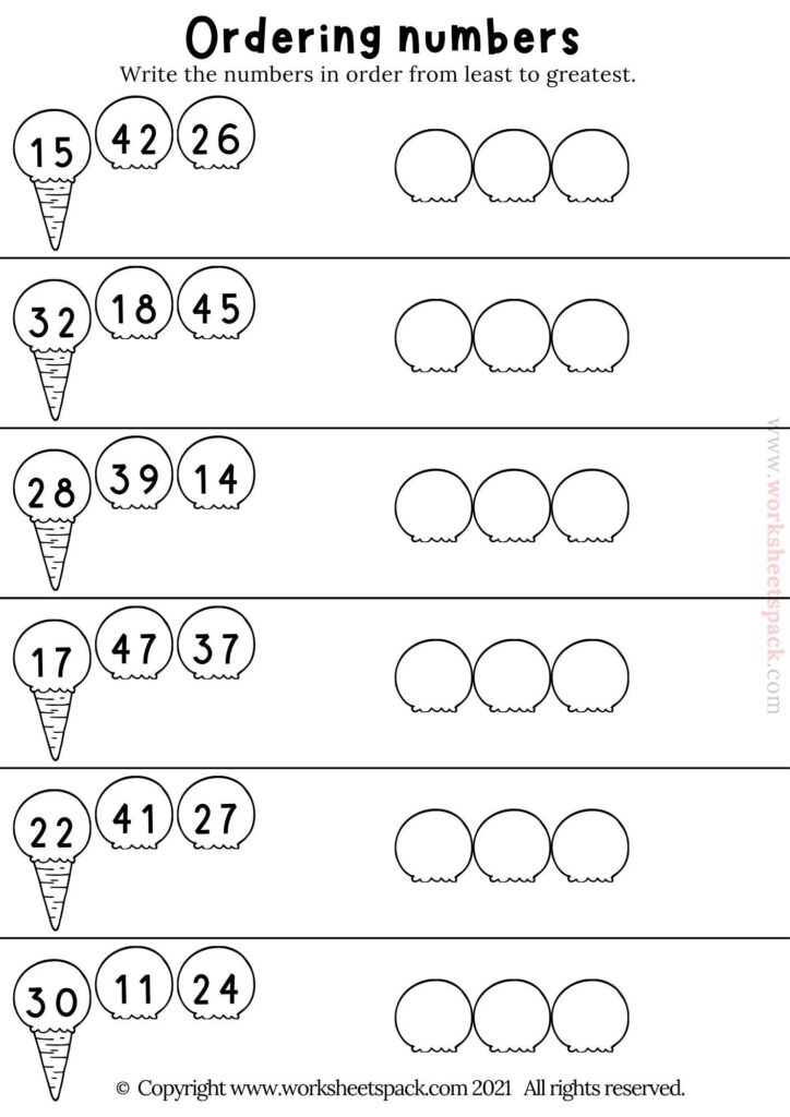 Putting Numbers In Order Worksheet 1 30 Worksheetspack