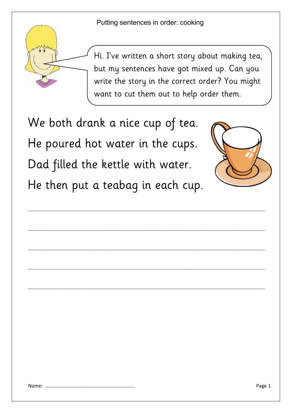 putting numbers in order worksheet