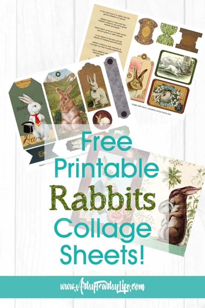 Rabbits Hares Free Printable Ephemera Collage Sheets Artsy Fartsy