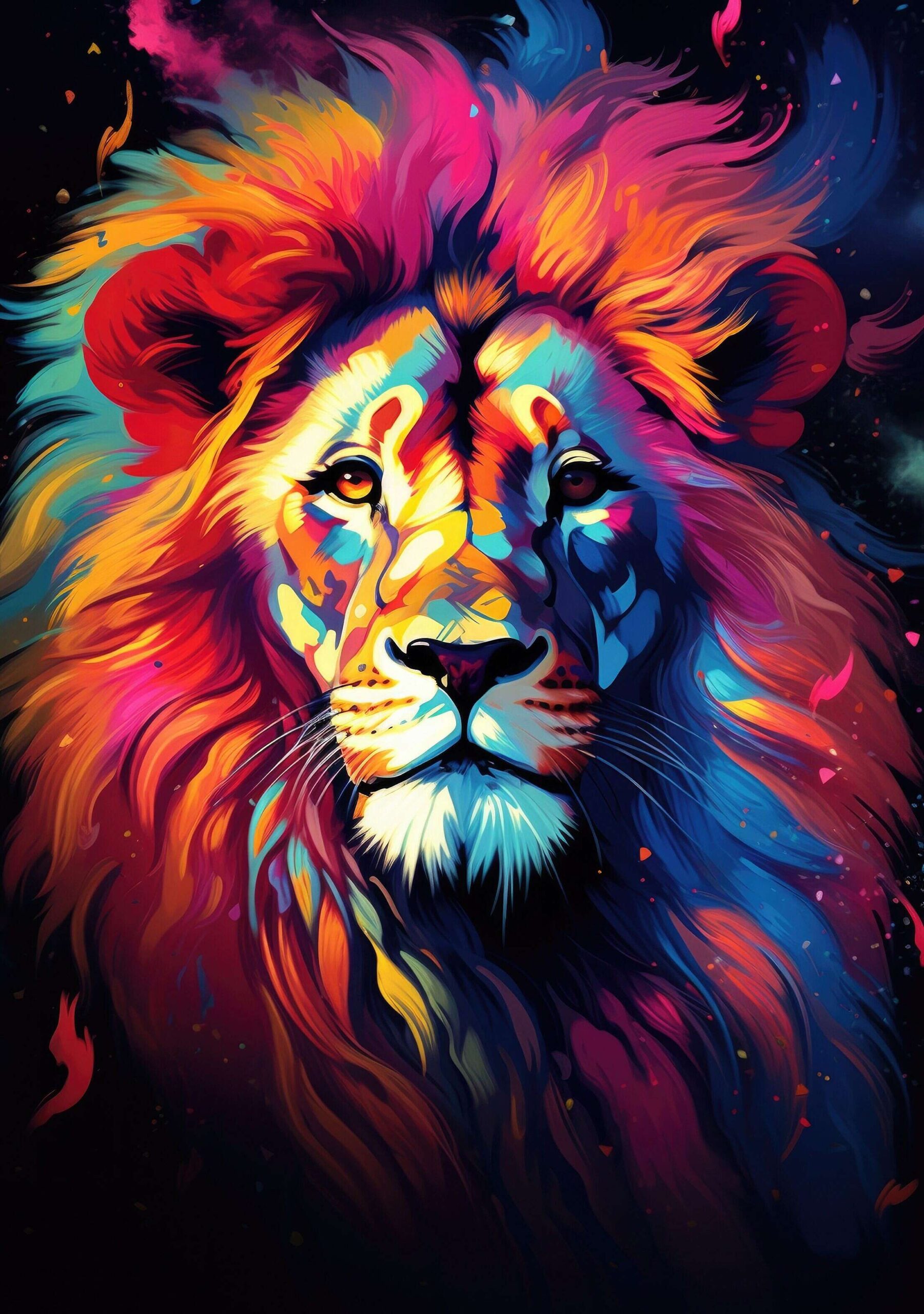 Rainbow Colors Lion Face Painting Free Stock Photo Picjumbo