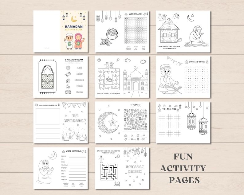 Ramadan Activity Book Printable Eid Activity Book Ramadan Printable