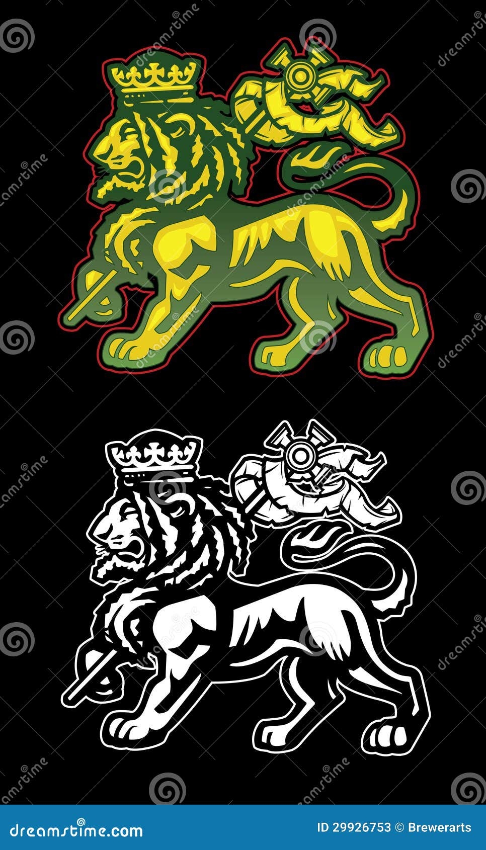 Rastafarian Lion Of Judah Stock Vector Image Of Jamming 29926753