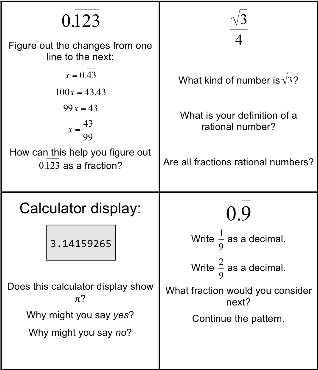 Rational Irrational Numbers Worksheet Owhentheyanks