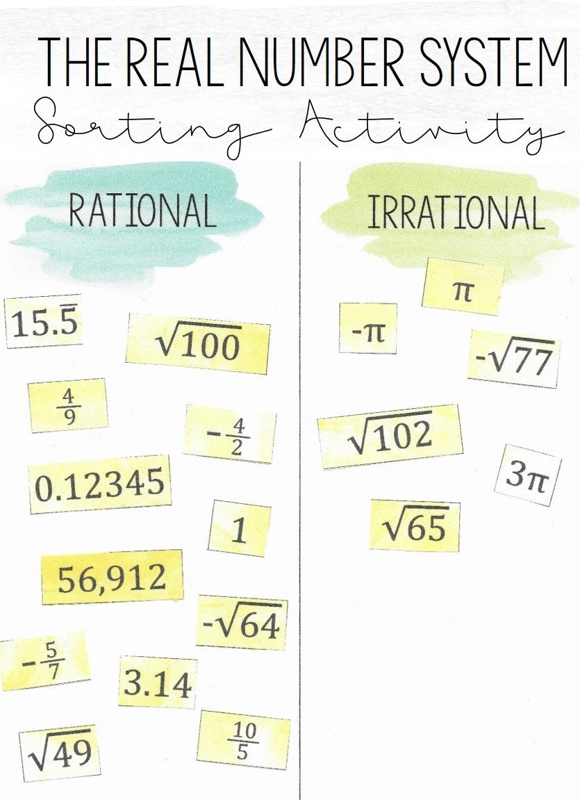 irrational vs rational numbers worksheet