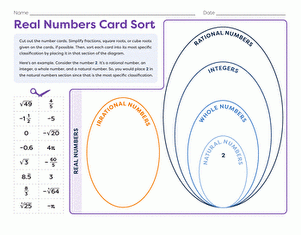 Real Numbers Card Sort Worksheet Education Worksheets Library