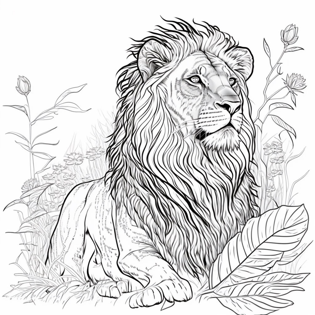 Realistic Printable Lion Coloring Pages Free Printable Template
