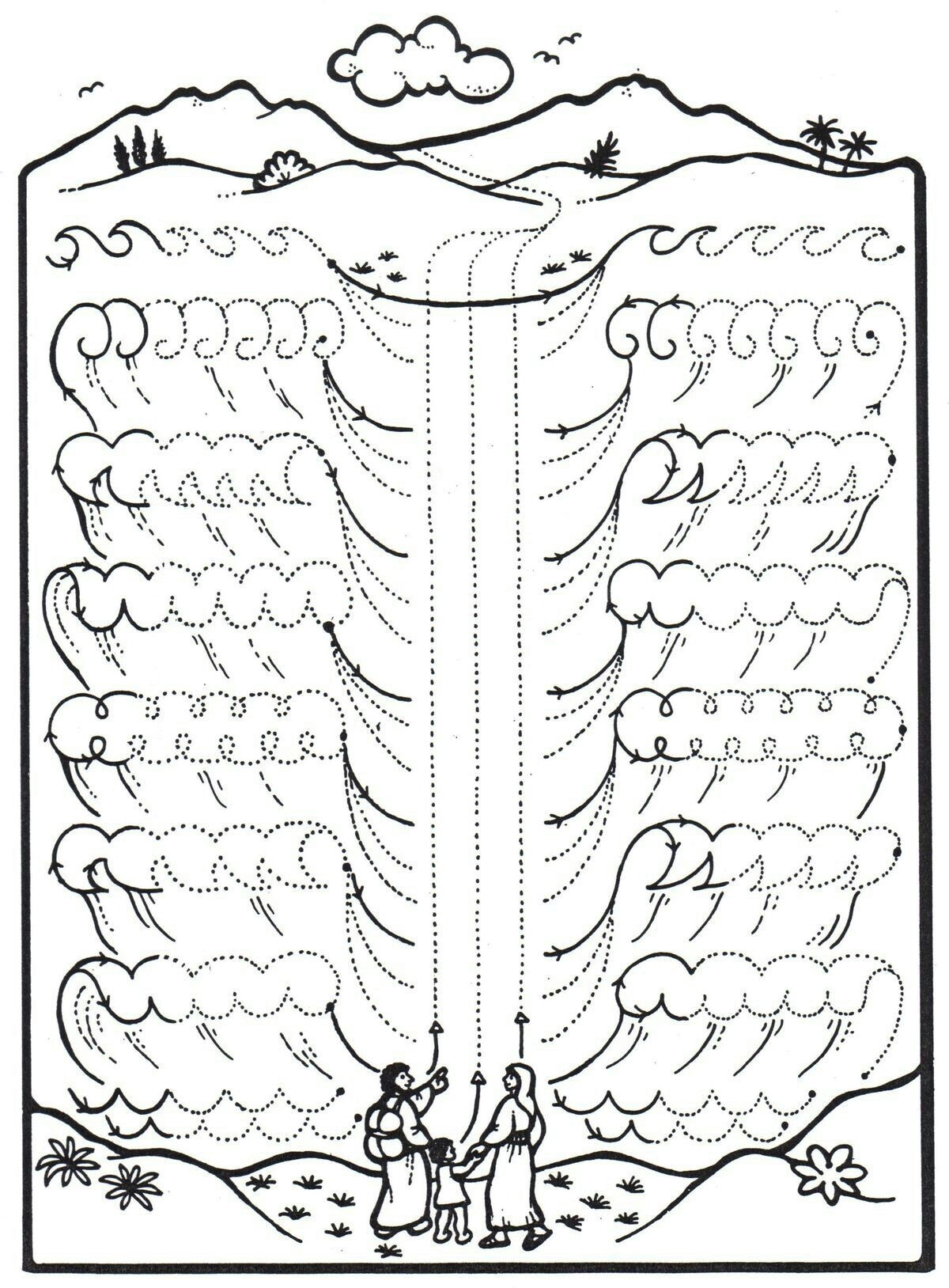 moses red sea activity printable