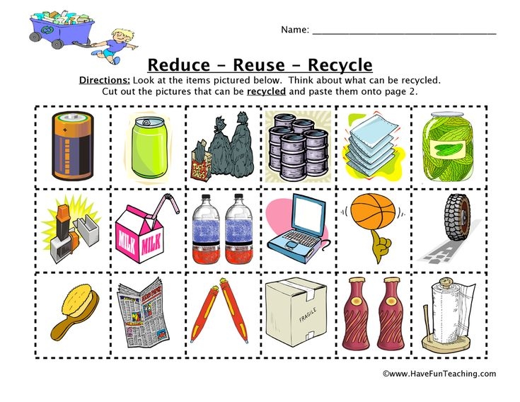 Reduce Reuse Recycle Sorting Worksheet Reduce Reuse Recycle Lesson