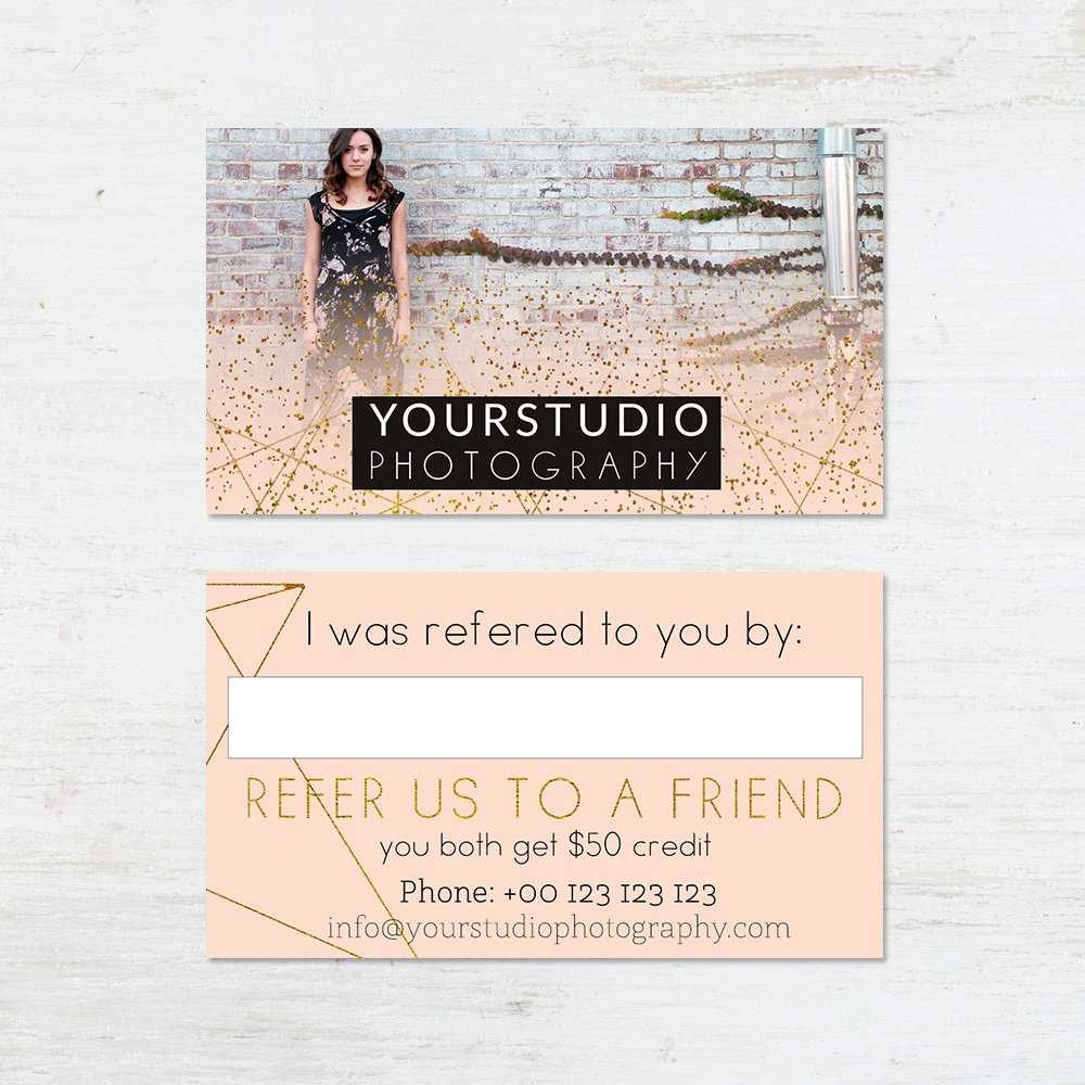 Referral Card Template Pastel Greetings In Referral Card Template