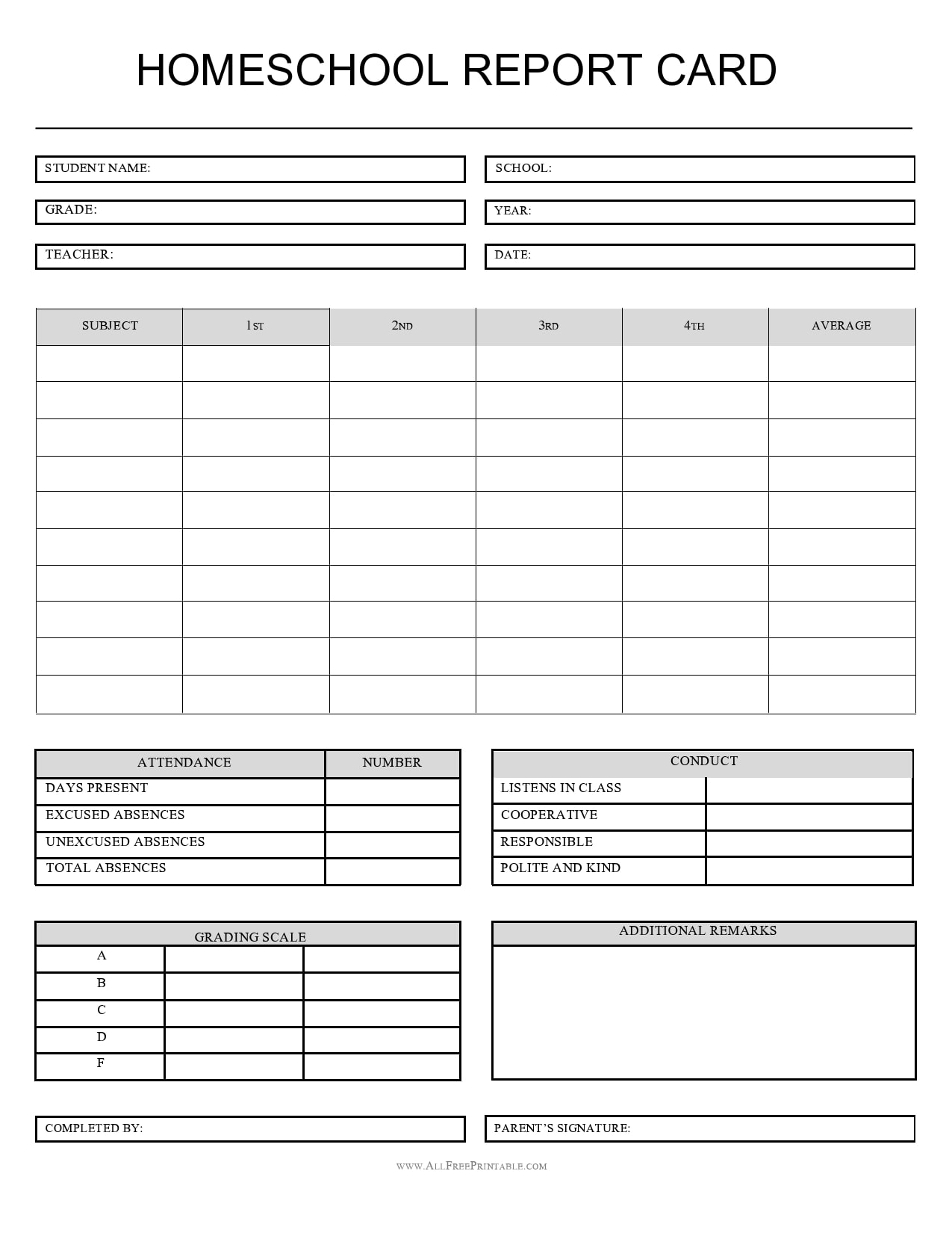 Report Card Template Free Printable Freeprintabletemp Vrogue co