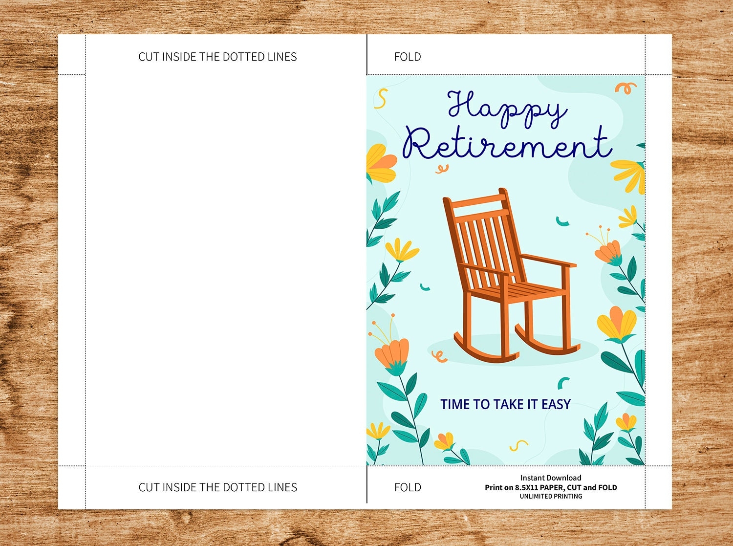 retirement card template printable