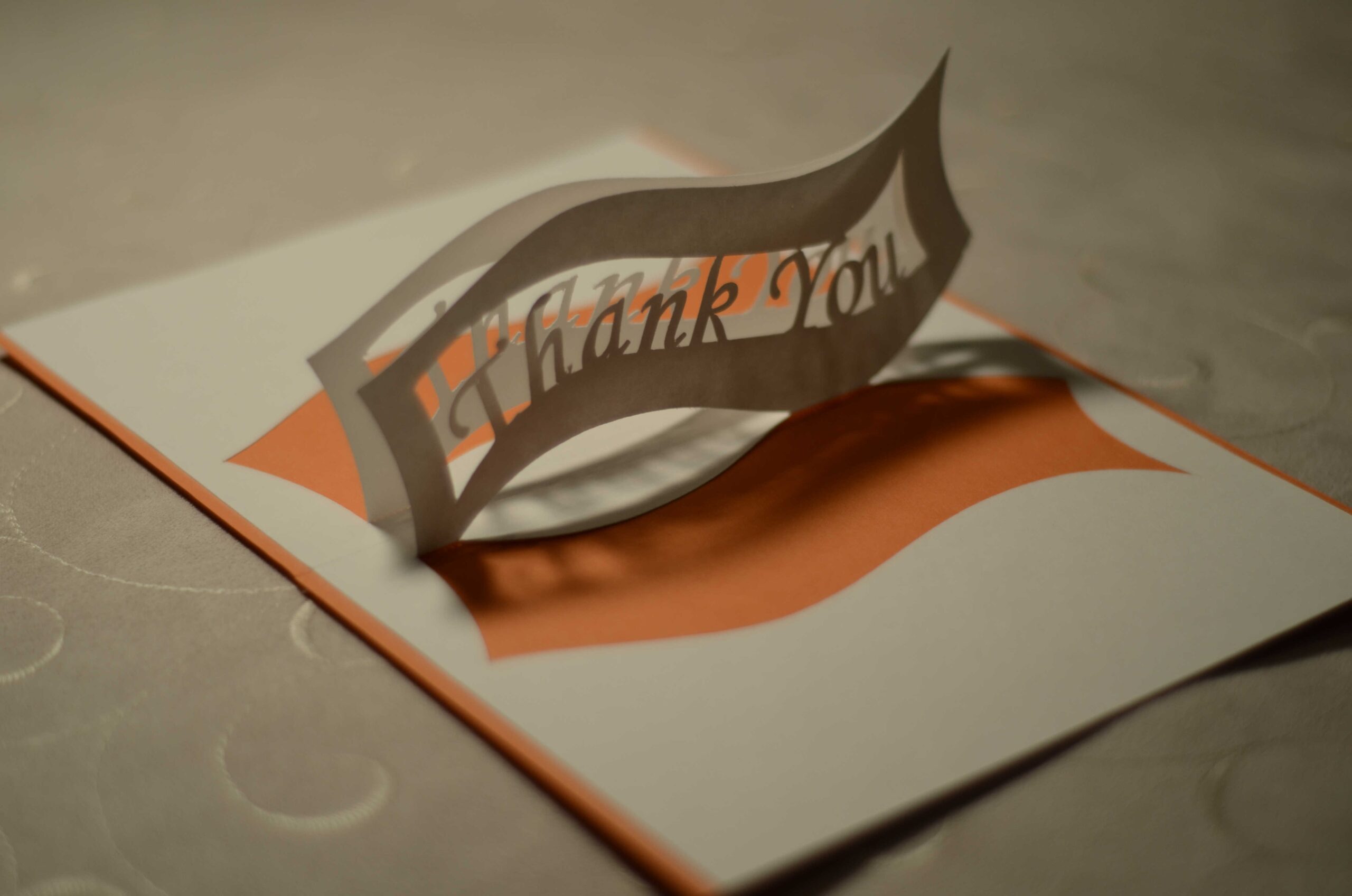 Ribbon Thank You Pop Up Card Template Creative Pop Up Cards