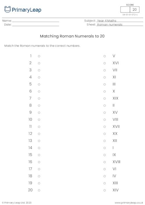 Roman Numbers 1 100 Worksheets Numbersworksheetcom Images