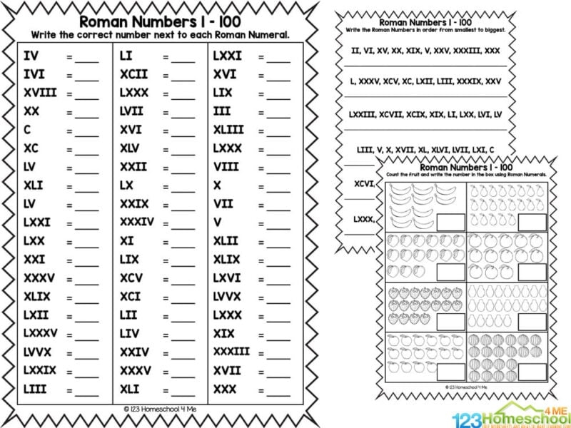 Roman Numbers Counting 1 To 100 Worksheets Worksheets Library