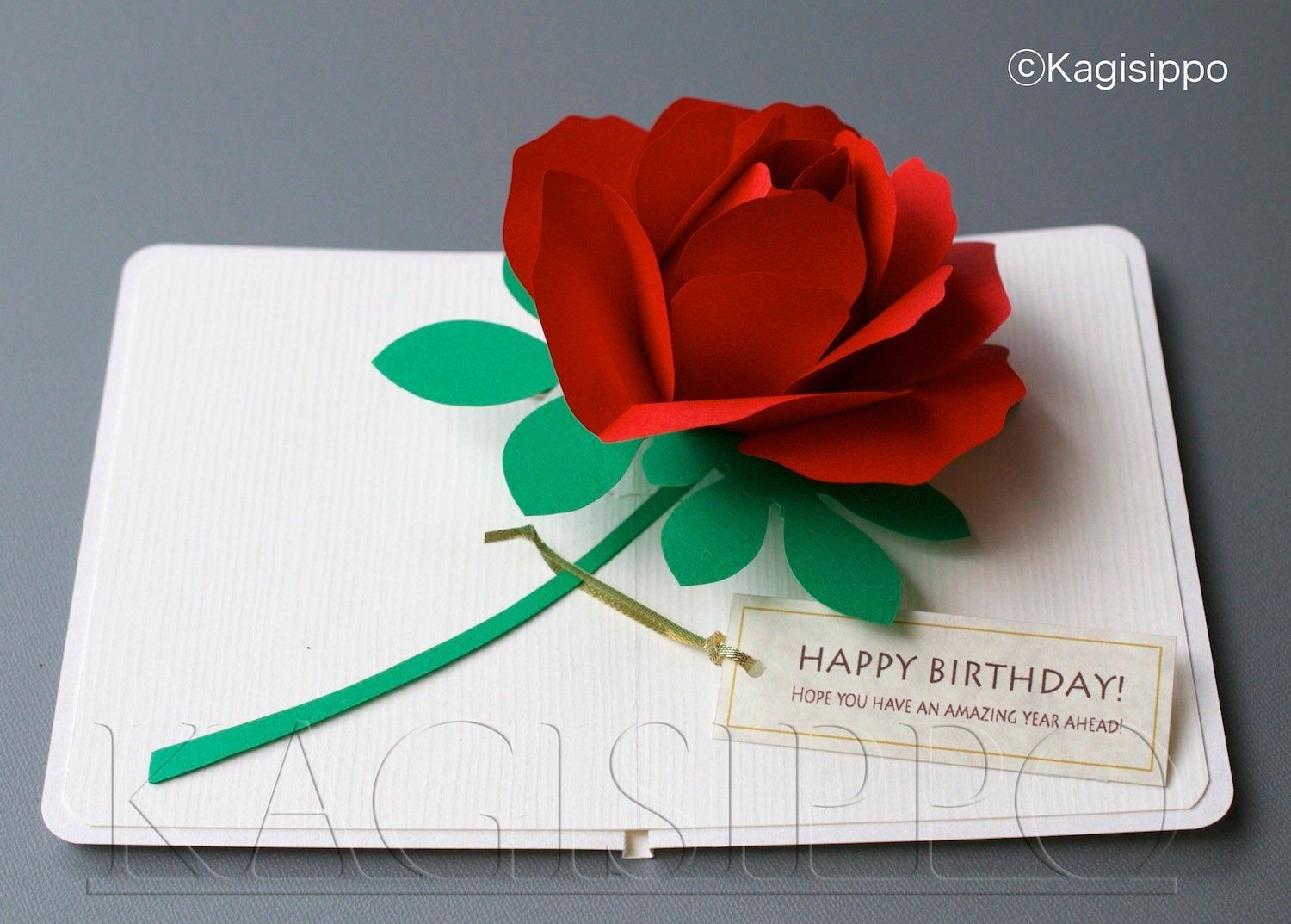 Rose Pop Up Card Template
