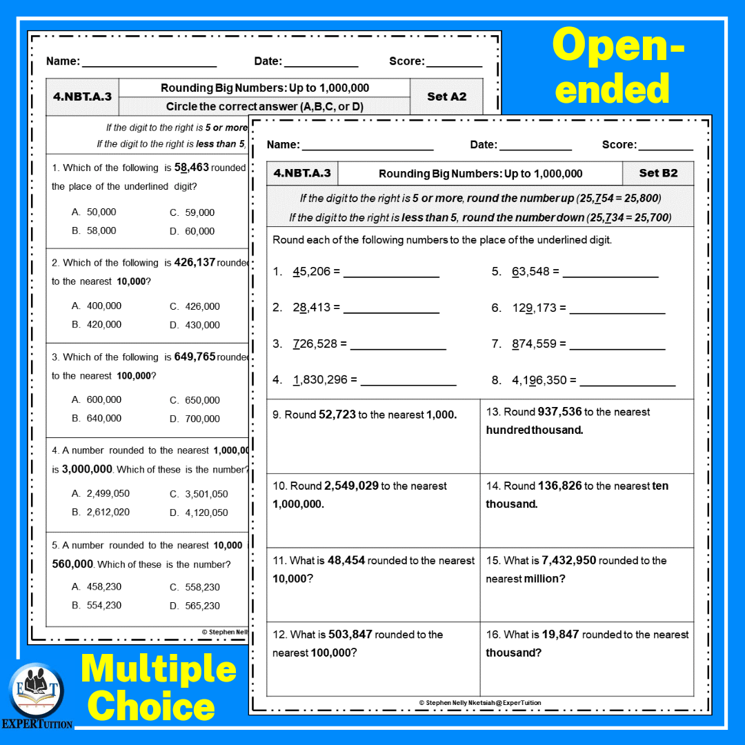 Rounding Mixed Numbers 4th Grade Math Worksheet GreatSchools 