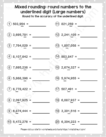 Rounding Numbers Worksheets Graphic By Atlasart Creative Fabrica 