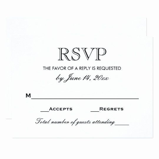 Rsvp Cards Templates Free Fresh Wedding Rsvp Card Black And Regarding 