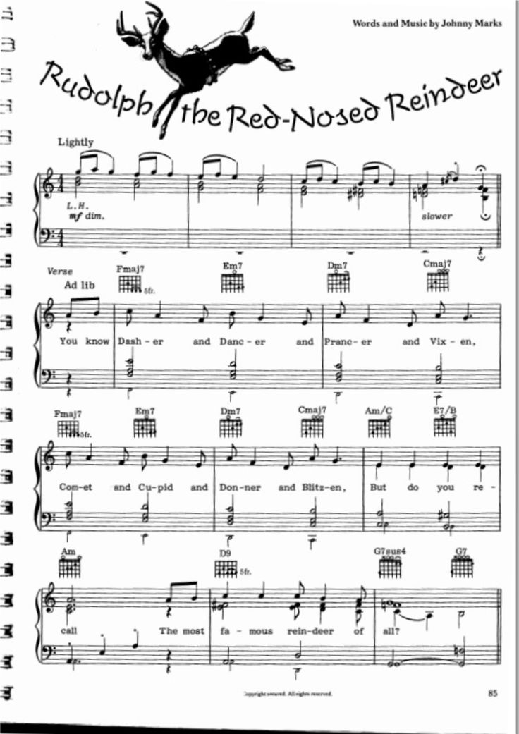 Rudolph The Red Nosed Reindeer Printable Lyrics Dev onallcylinders