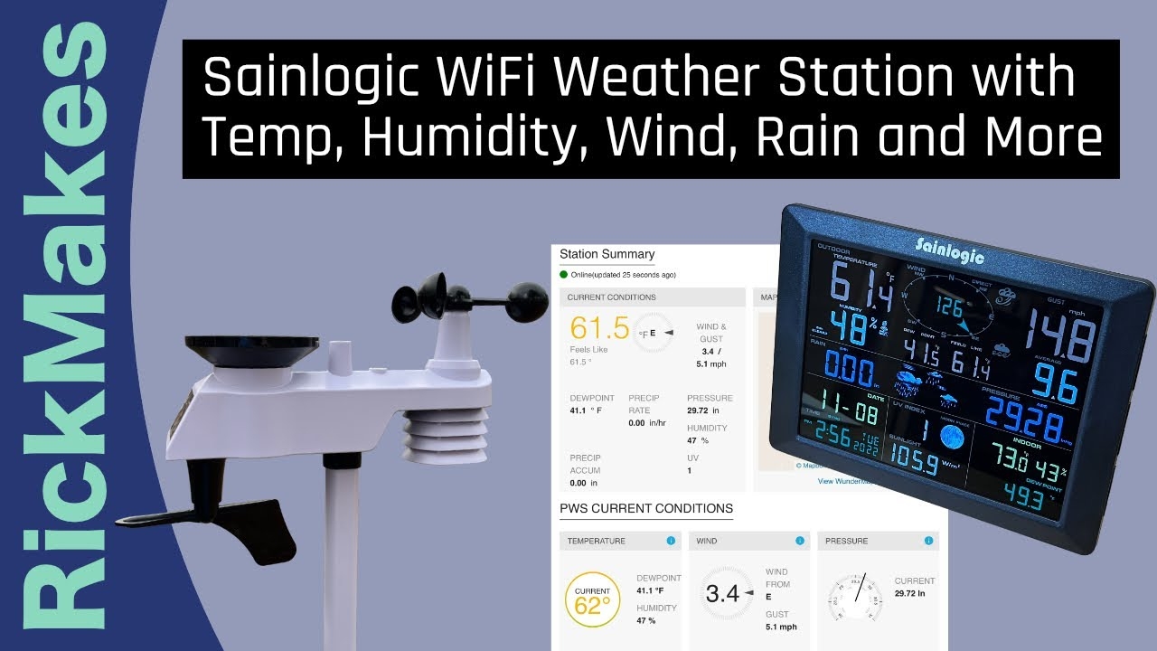 Sainlogic WiFi Weather Station With Temp Humidity Wind Rain And More 