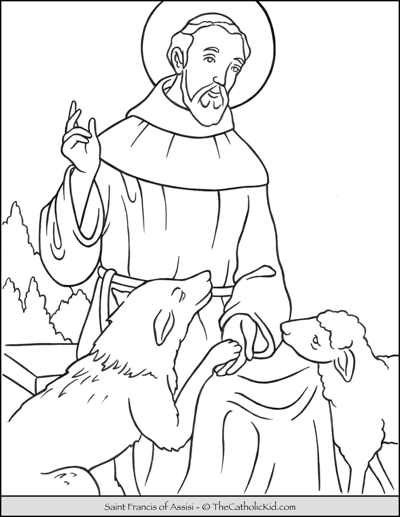 Saint Francis Of Assisi Coloring Page TheCatholicKid
