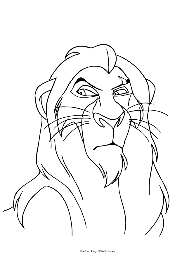 Scar Coloring Page Disney Villains Coloring Pages Lion King Coloring 