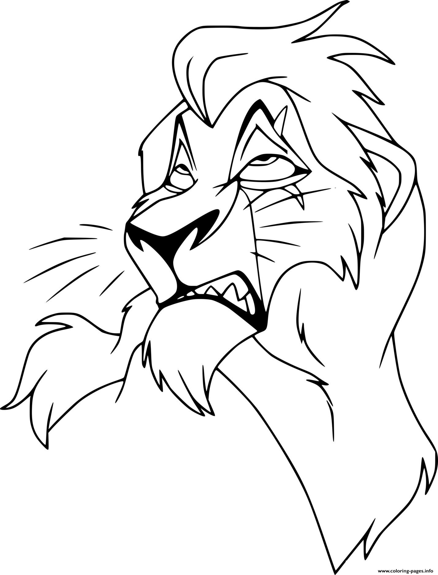 Scar Coloring Page Lion King Coloring Pages Scar Hicoloringpages 
