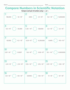 Scientific Notation Compare And Order Worksheets Library
