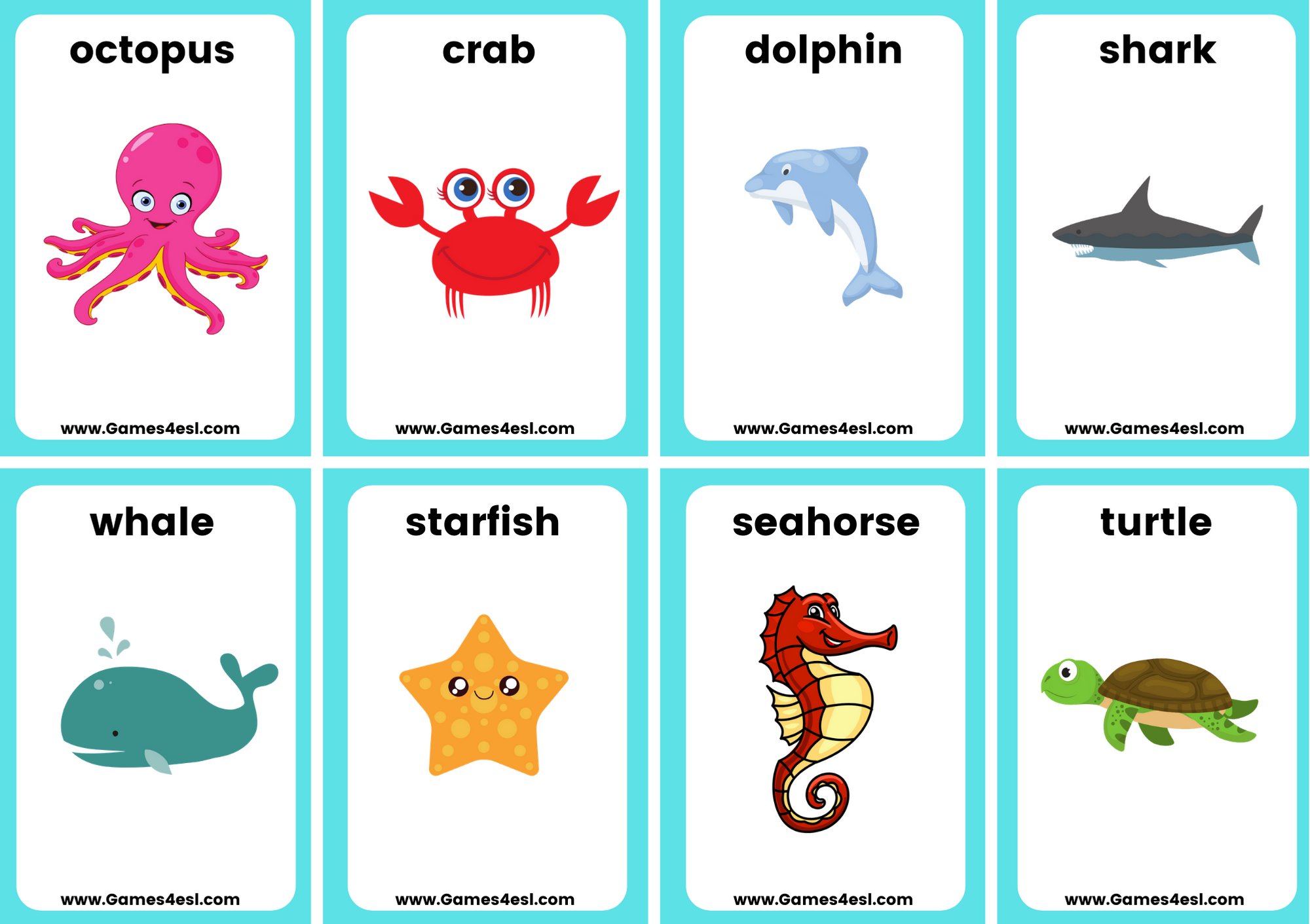sea animals printable pictures