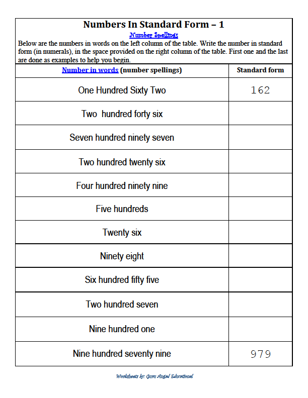 SECOND GRADE MATH WRITING NUMBERS IN STANDARD FORM Steemit