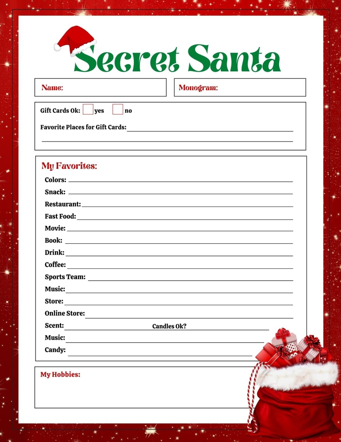 printable santa picture