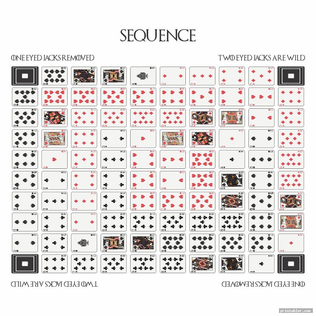 Sequence Game Board Layout Printable Printabler