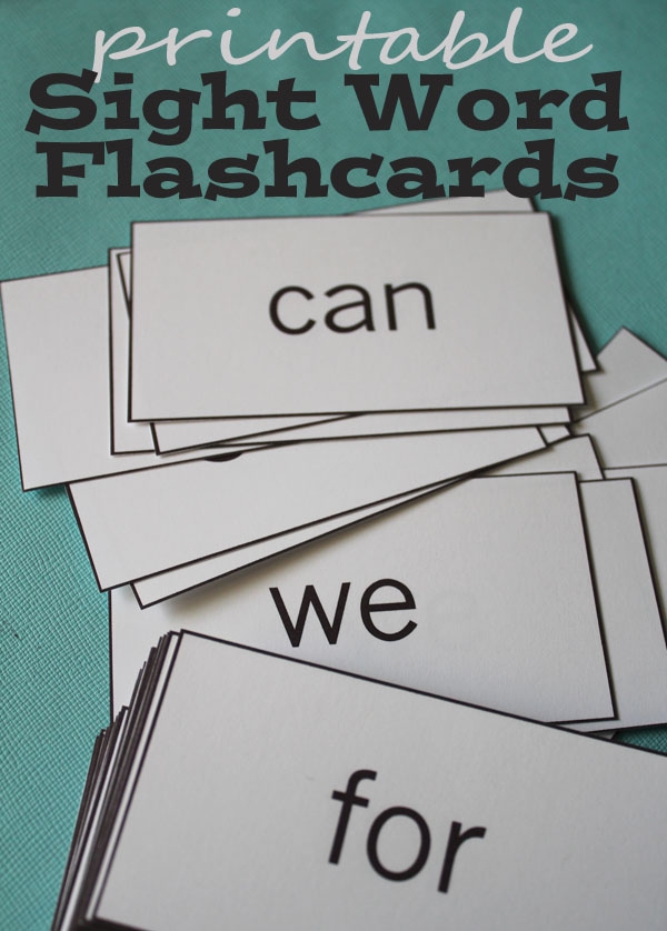 sight word flashcards with pictures printable