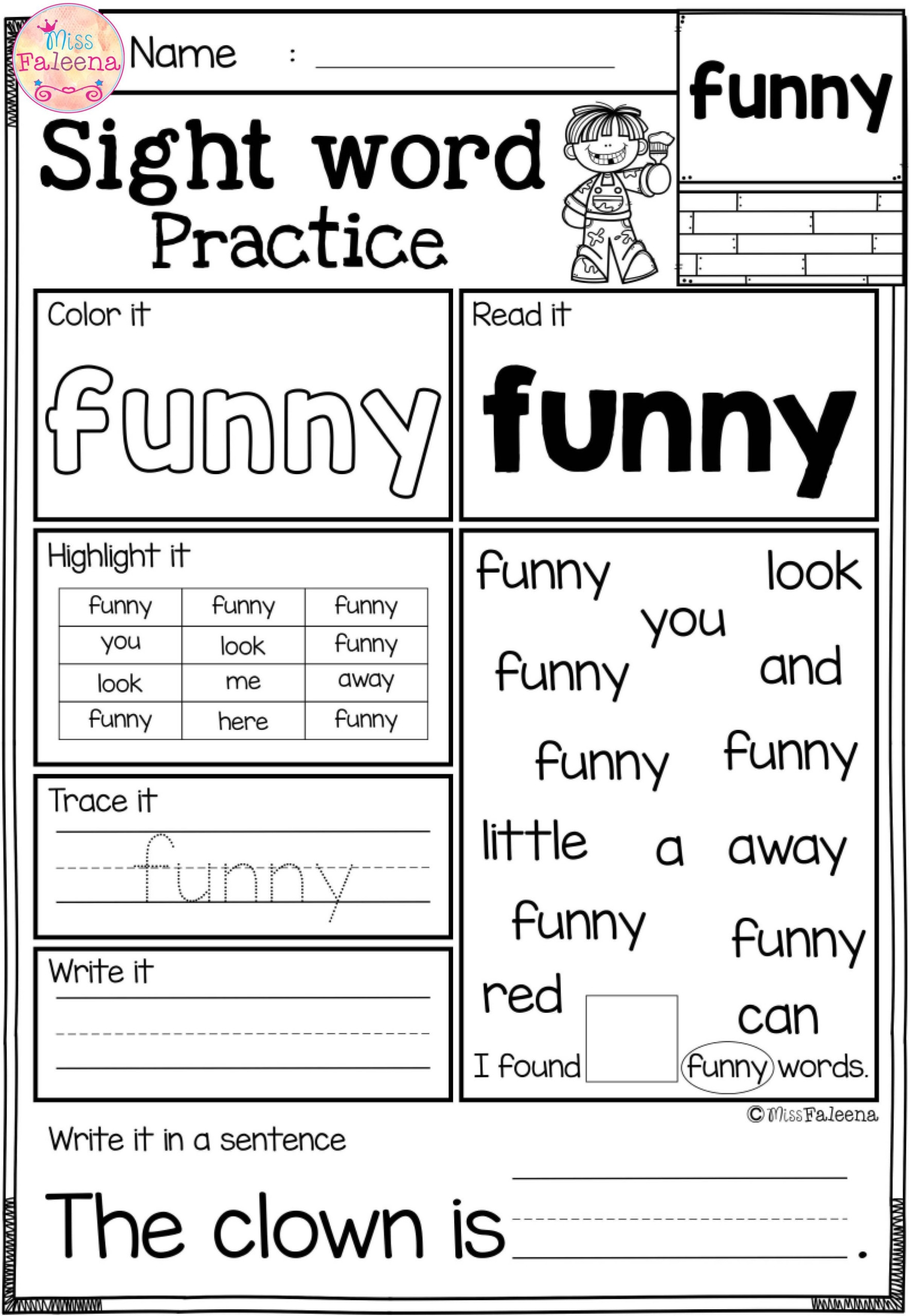 sight word activities printable