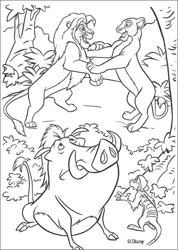 Simba And Nala Reunited Coloring Pages Hellokids