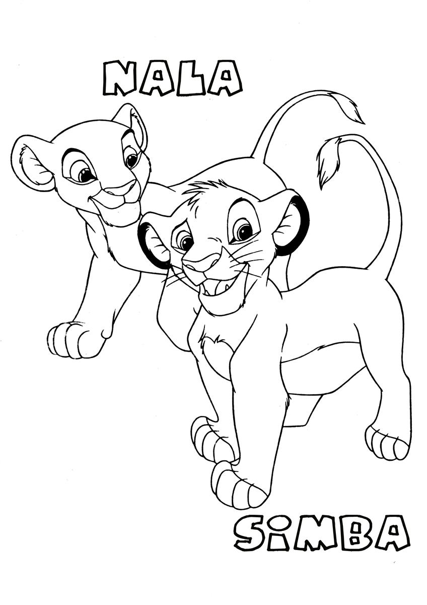 lion king coloring pages simba and nala