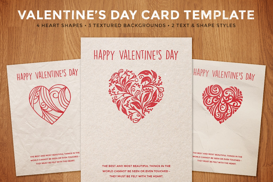 Simple Valentine 39 s Day Card Template Design Panoply