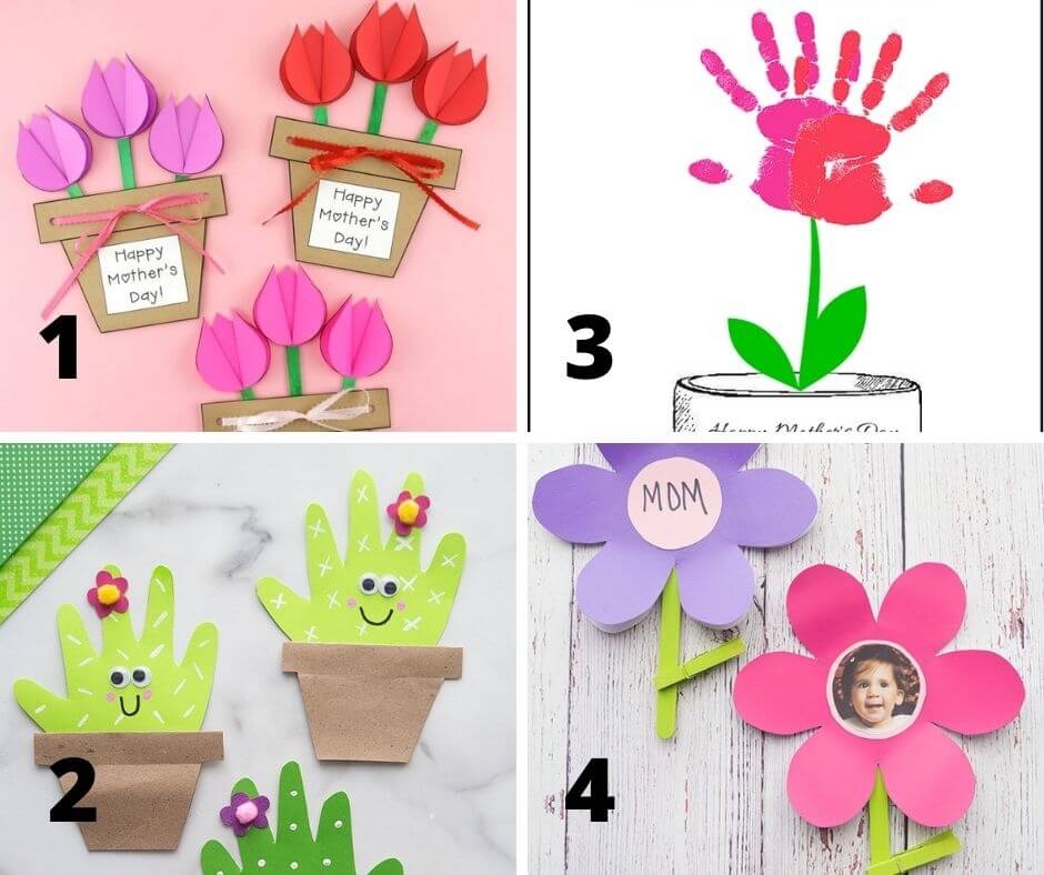 flower pot card template printable