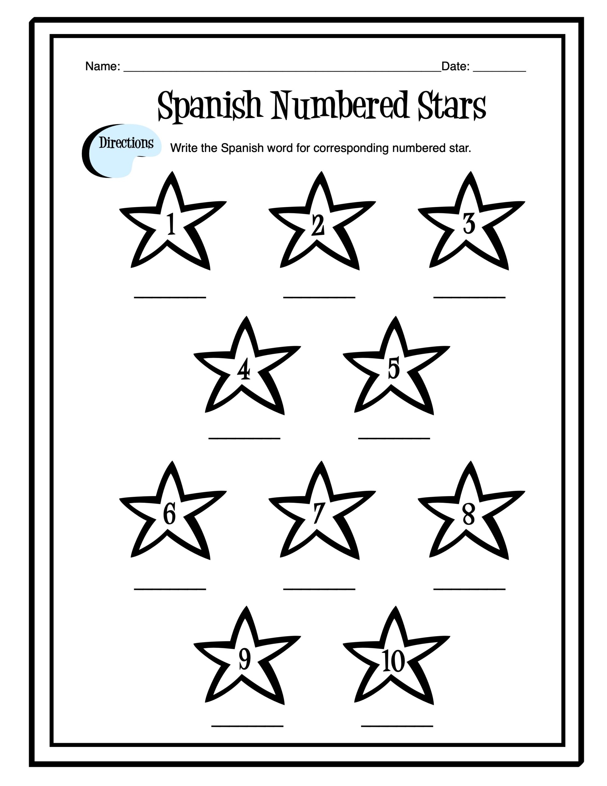 Spanish Numbers 1 10 Worksheet Made By Teachers