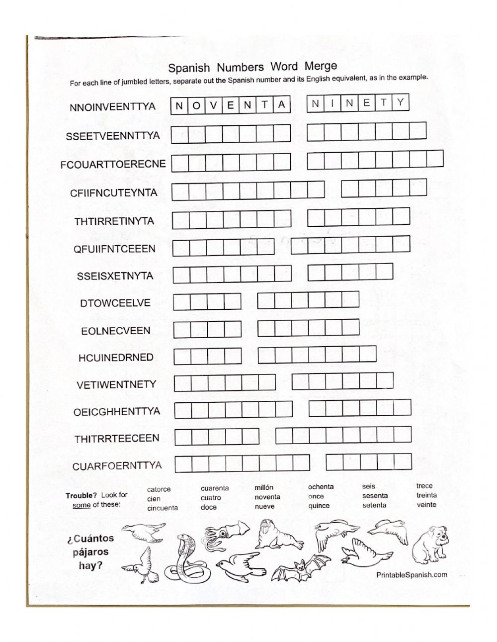 Spanish Numbers 1 100 Worksheet Pdf AlphabetWorksheetsFree