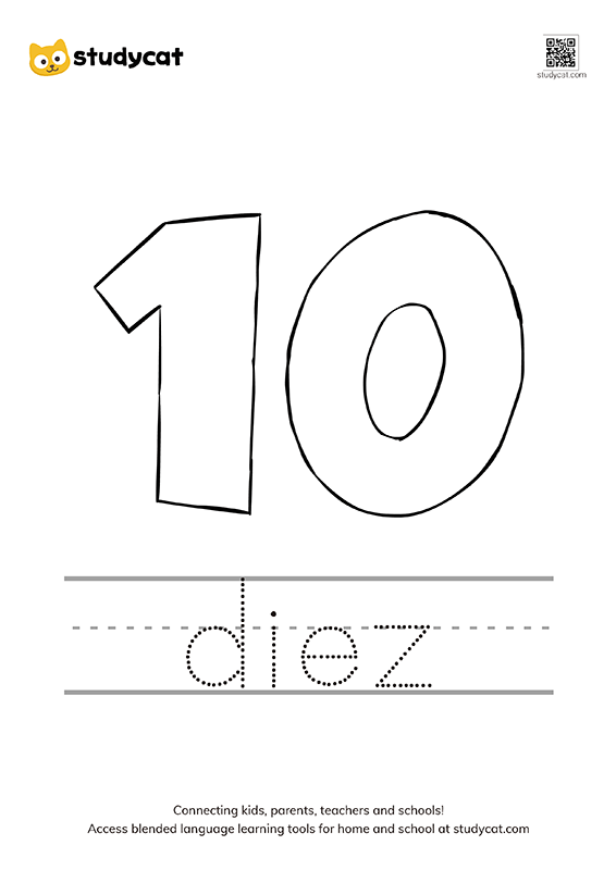 Spanish Numbers Colouring 1 Studycat Worksheets Library