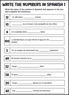 Spanish Numbers Colouring 1 Studycat Worksheets Library