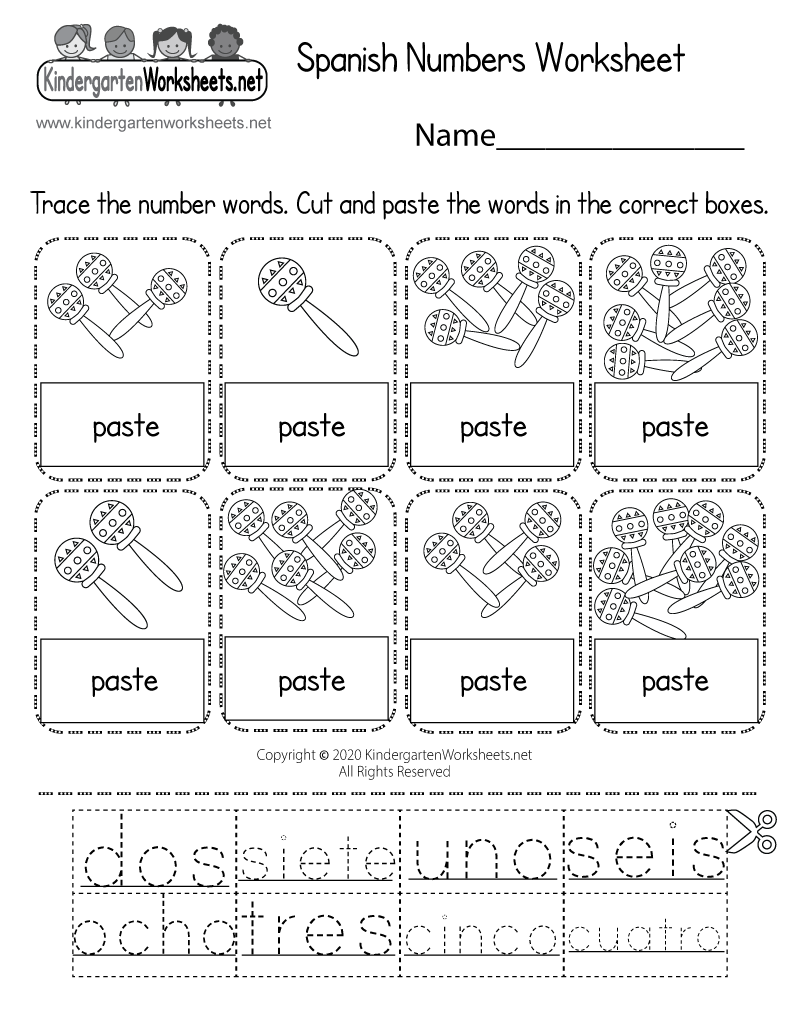 Spanish Numbers Worksheet
