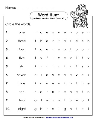 Spelling Theme Unit Number Words Worksheets Library