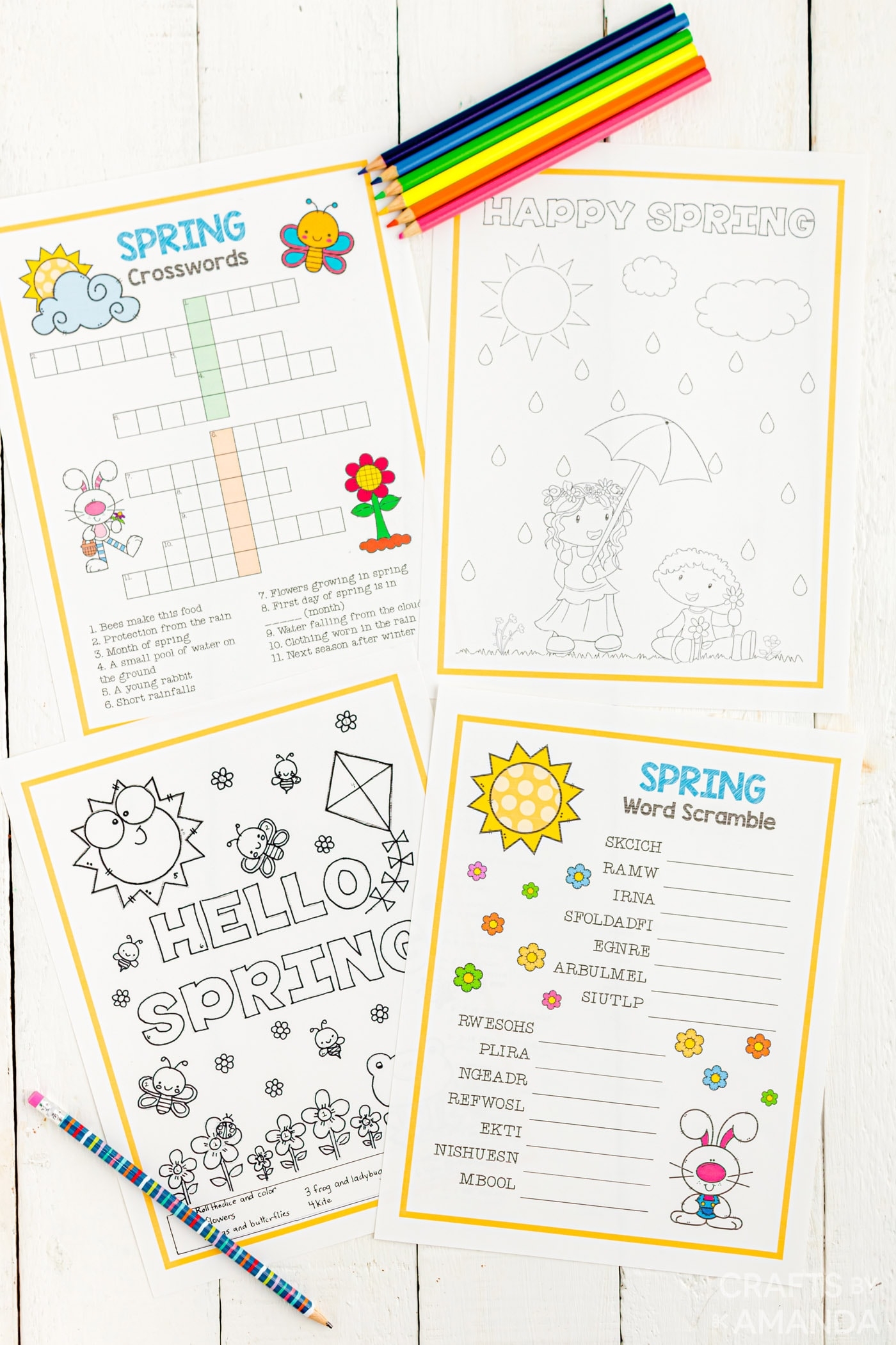 spring activity sheets printable