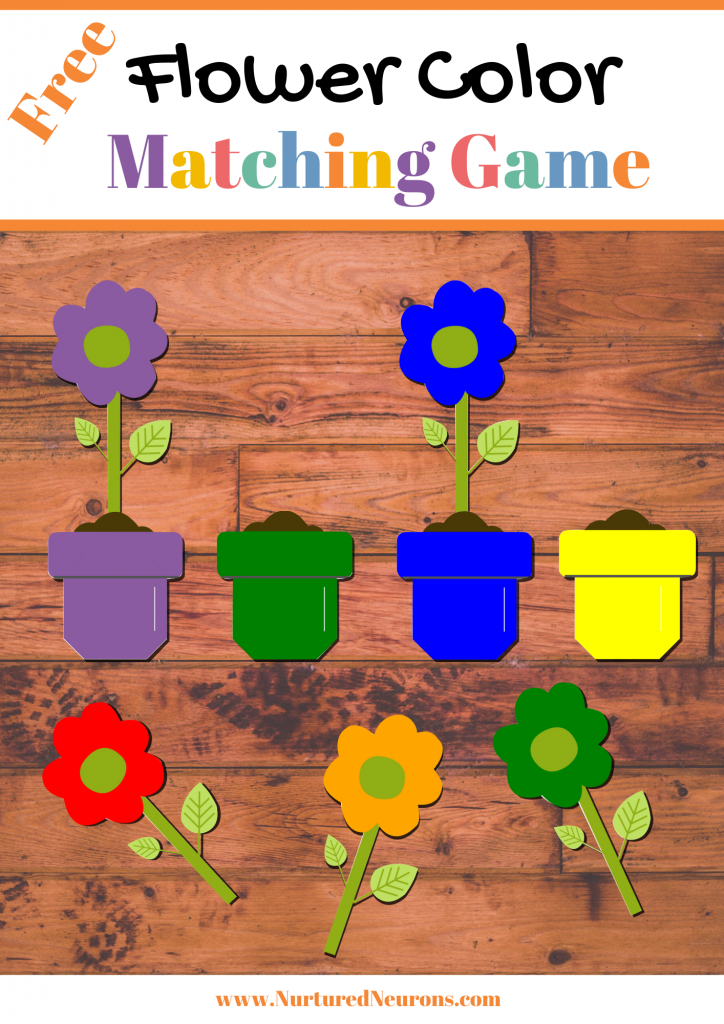 Spring Flower Color Matching Game free Printable Nurtured Neurons